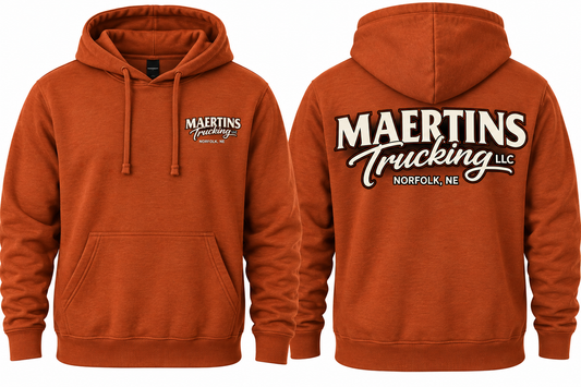 Maertins Trucking Orange Hoodie