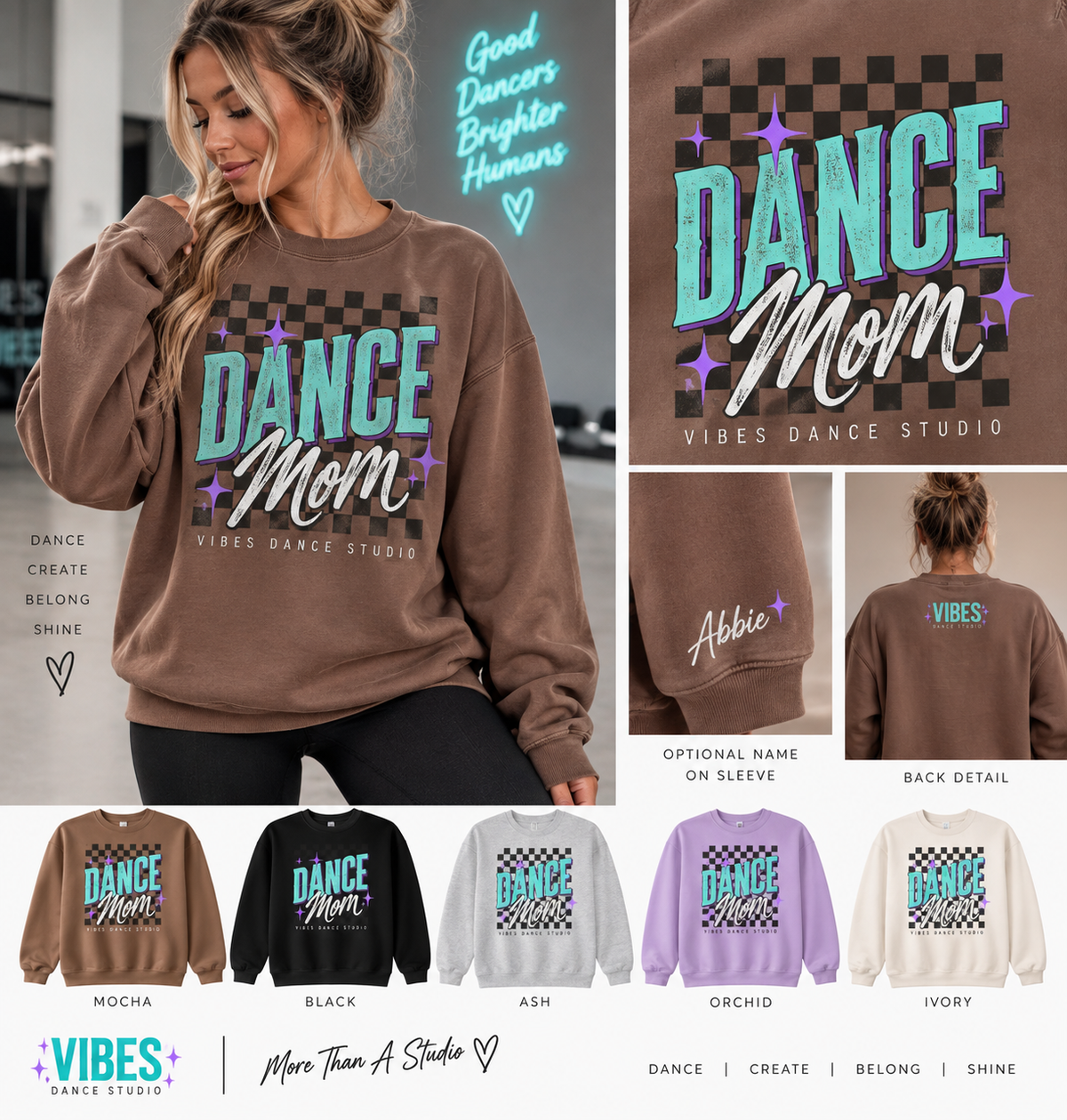 Vibes Dance Mom Tee and Crew